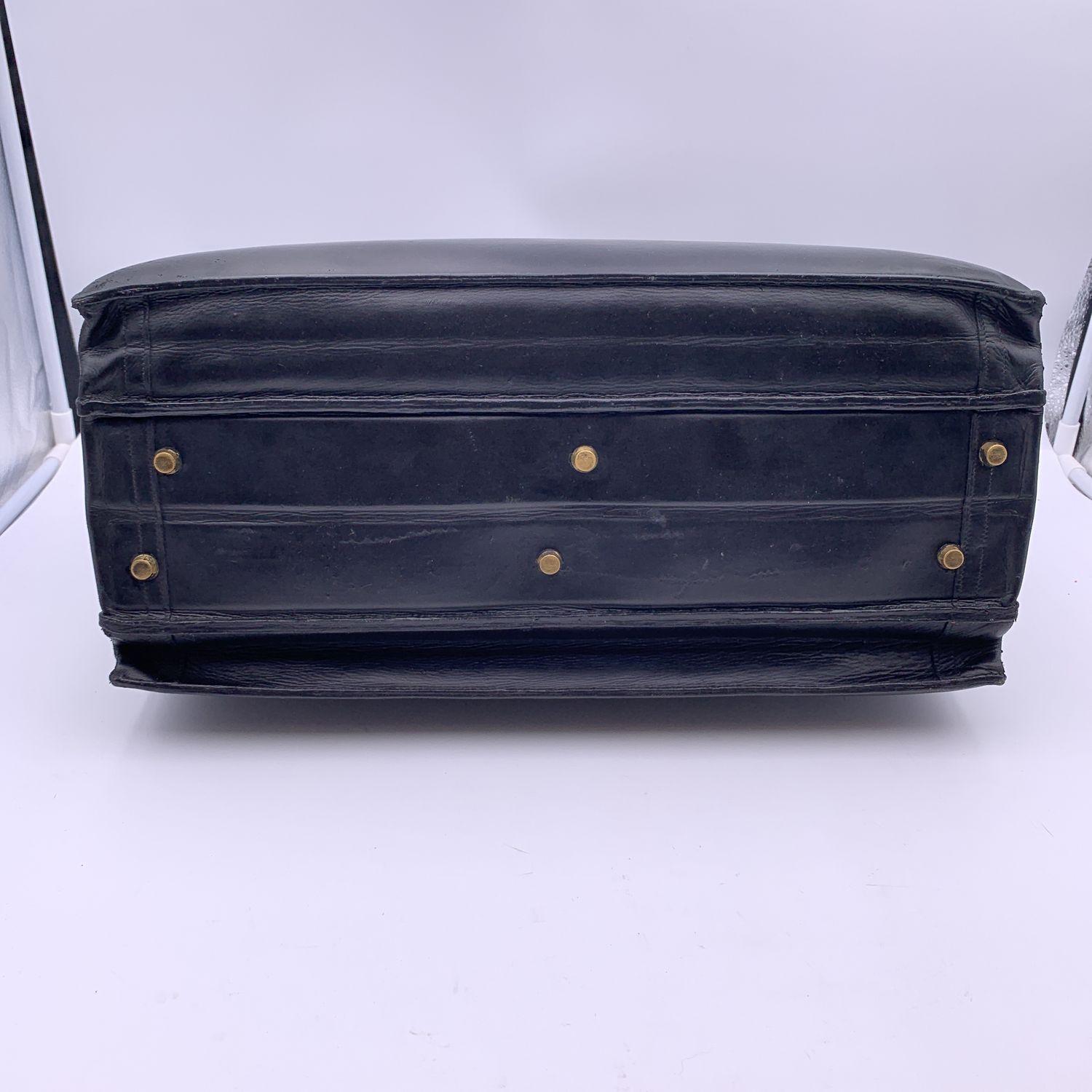 This beautiful Bag will come with a Certificate of Authenticity provided by Real Authentication. The certificate will be provided at no further cost.

Vintage Hermes document pilot case/briefcase case crafted in black leather. Fold over strap with
