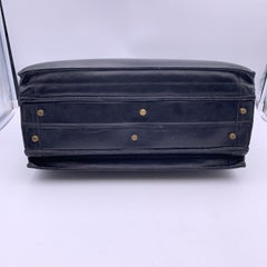 Hermes Vintage Cuir Noir Pilot Bag Doctor Large Briefcase