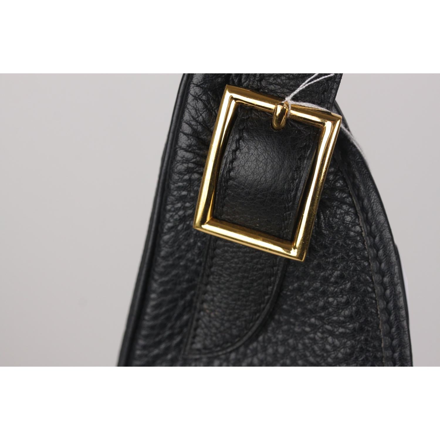 Hermes Vintage Black Leather Sac Massai PM Hobo Shoulder Bag 1