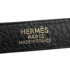 Hermes Vintage Black Leather Shoulder Strap for Kelly Bag 35 cm