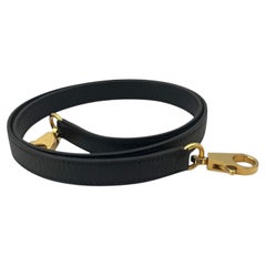 Hermes Vintage Black Leather Shoulder Strap for Kelly Bag 35 cm