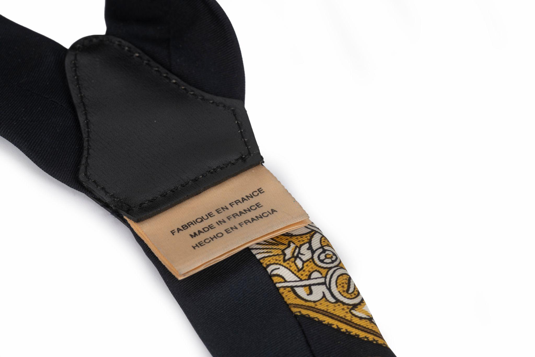 Hermès Vintage Black Silk Suspenders For Sale 4