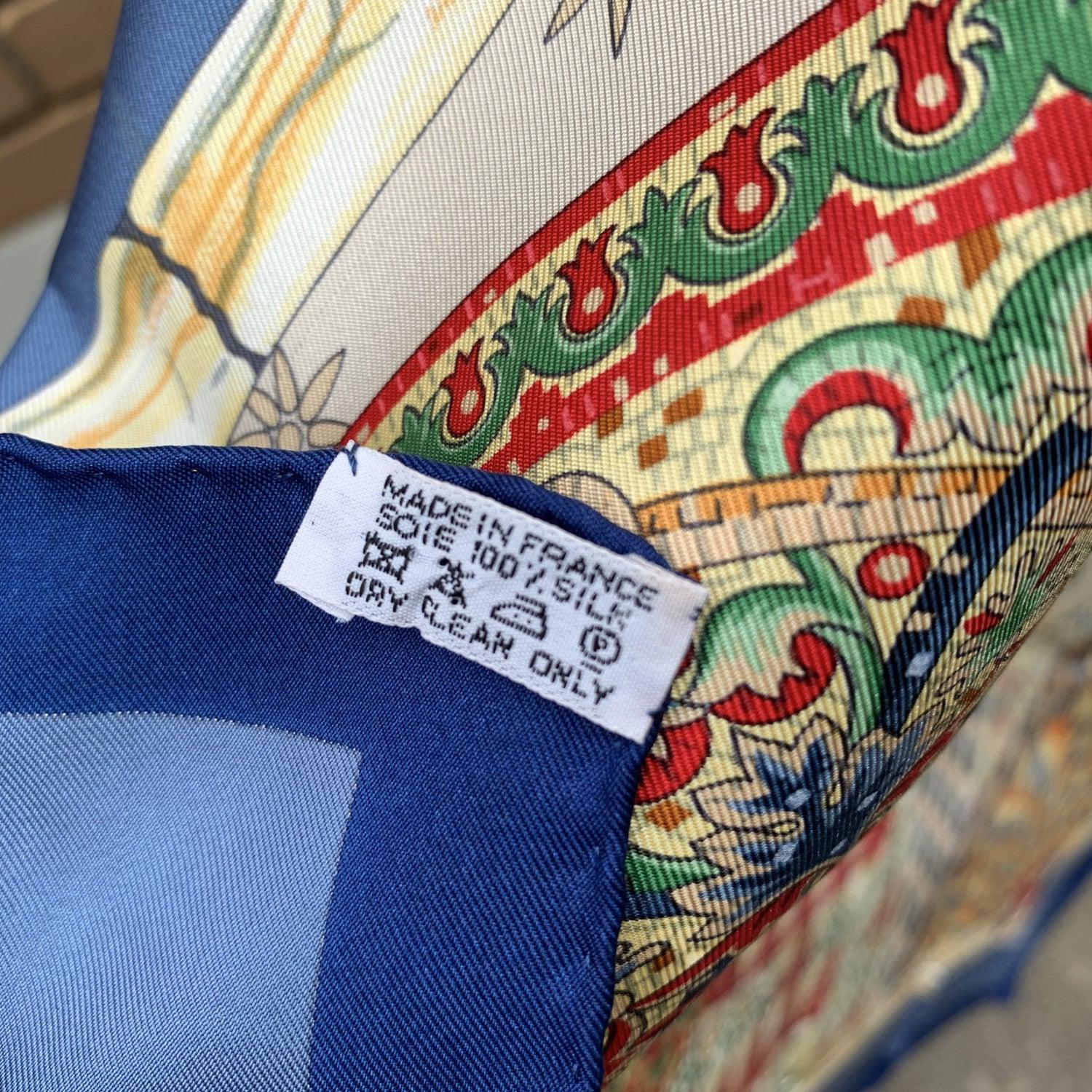 Hermes Vintage Blue Silk Scarf Trophees de Venise 2002 Julie Abadie 1