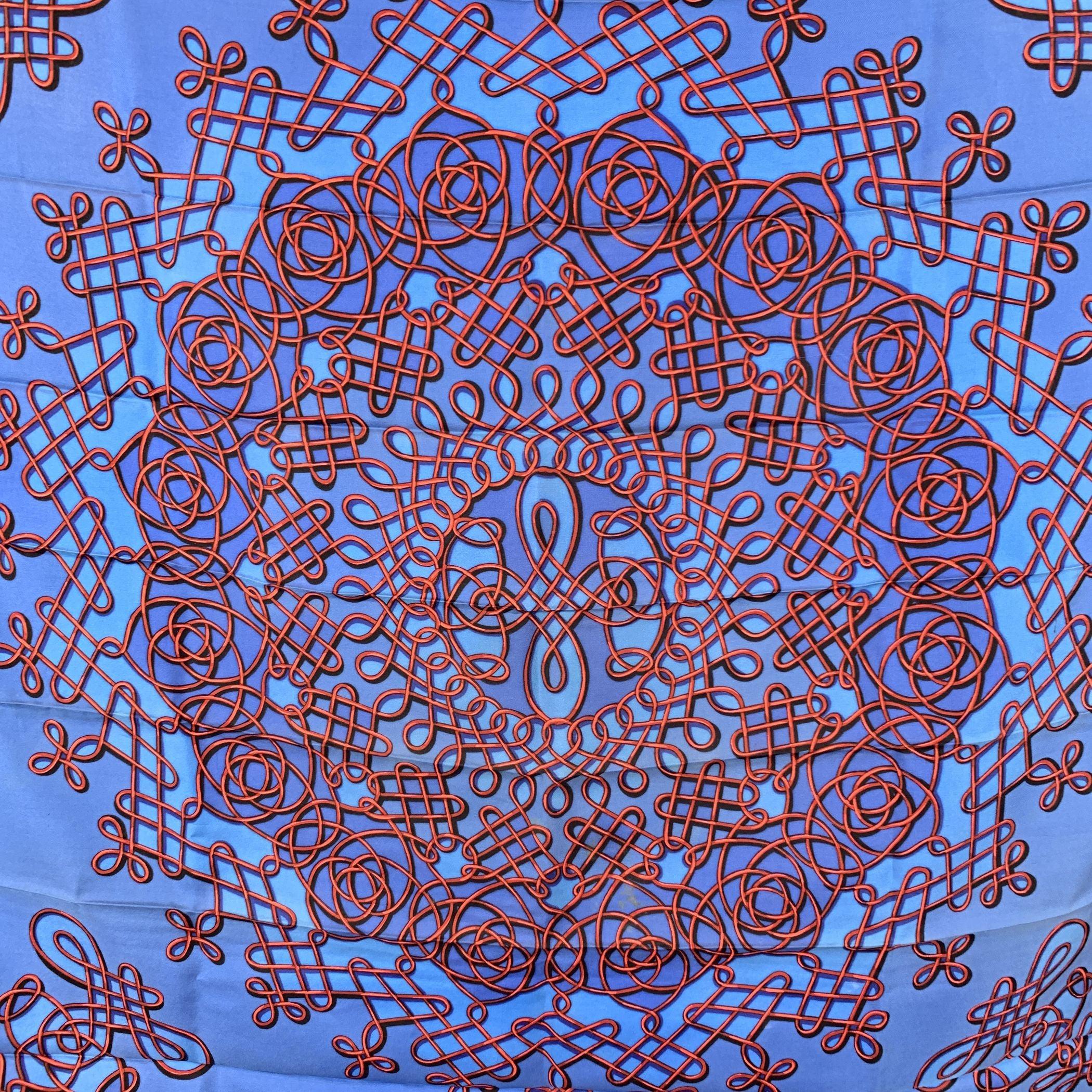 This stunning Hermes VINCI silk scarf, designed by Francoise Heron, is a true vintage treasure. First issued in 1958, this elegant design has been reissued over the years in different colors, formats, and variations, but its timeless appeal has