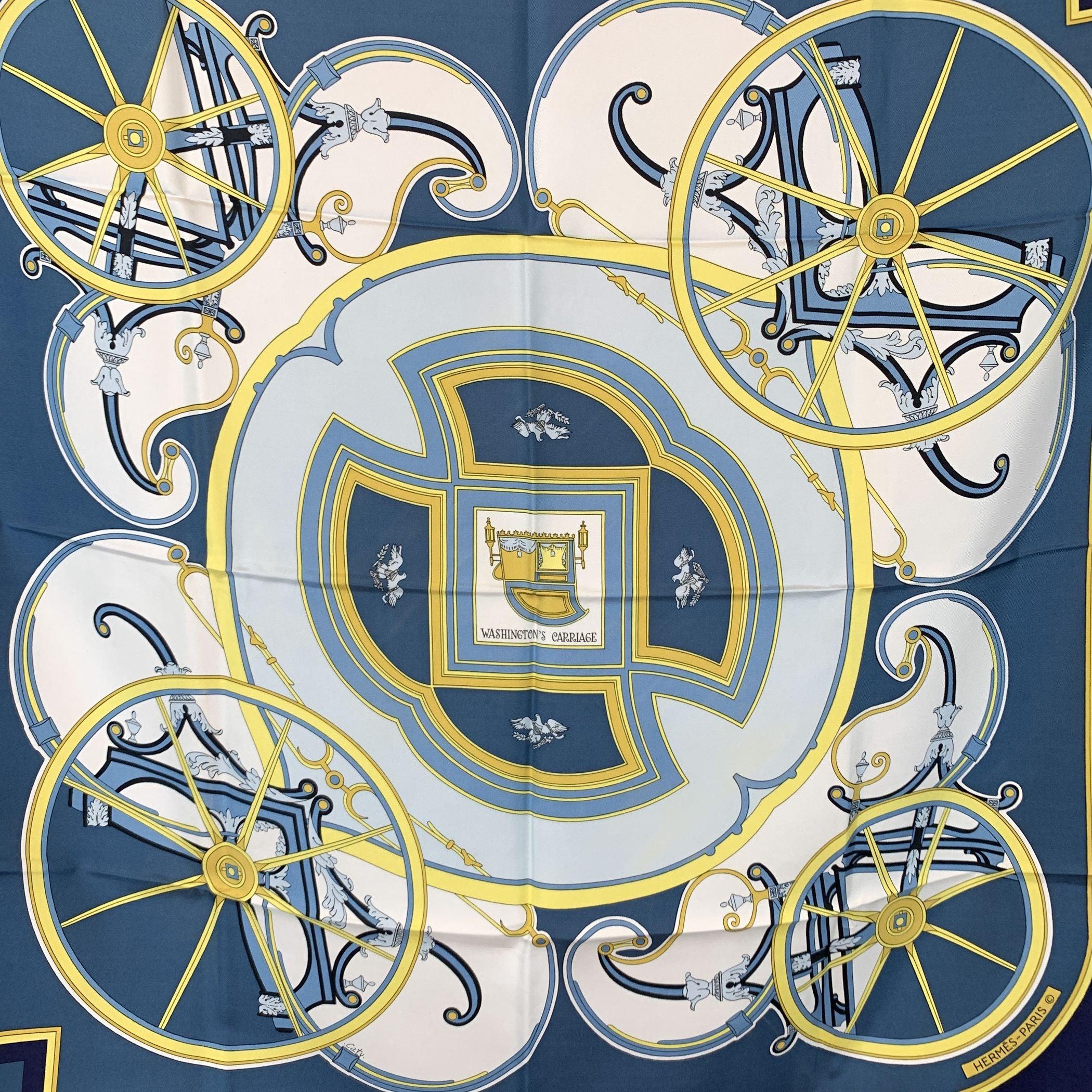 Vintage Hermès Scarf by Caty Latham - Issued 1979 Travel back to the elegance of 18th-century diplomacy through the lens of 1970s French fashion with the Hermès Vintage 