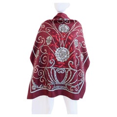 HERMES Vintage Bordeaux "Jouvence" Silk Scarf