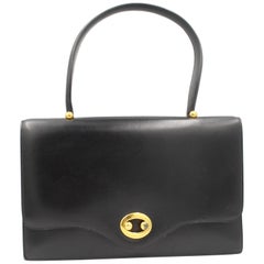 Hermes Vintage Boutonnière Bag in black leather
