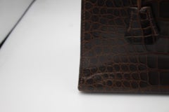 Hermes Vintage Brown Kelly Croco 32.