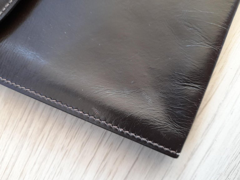 Hermes Vintage Brown Leather H Clasp Rio Clutch Bag For Sale 4