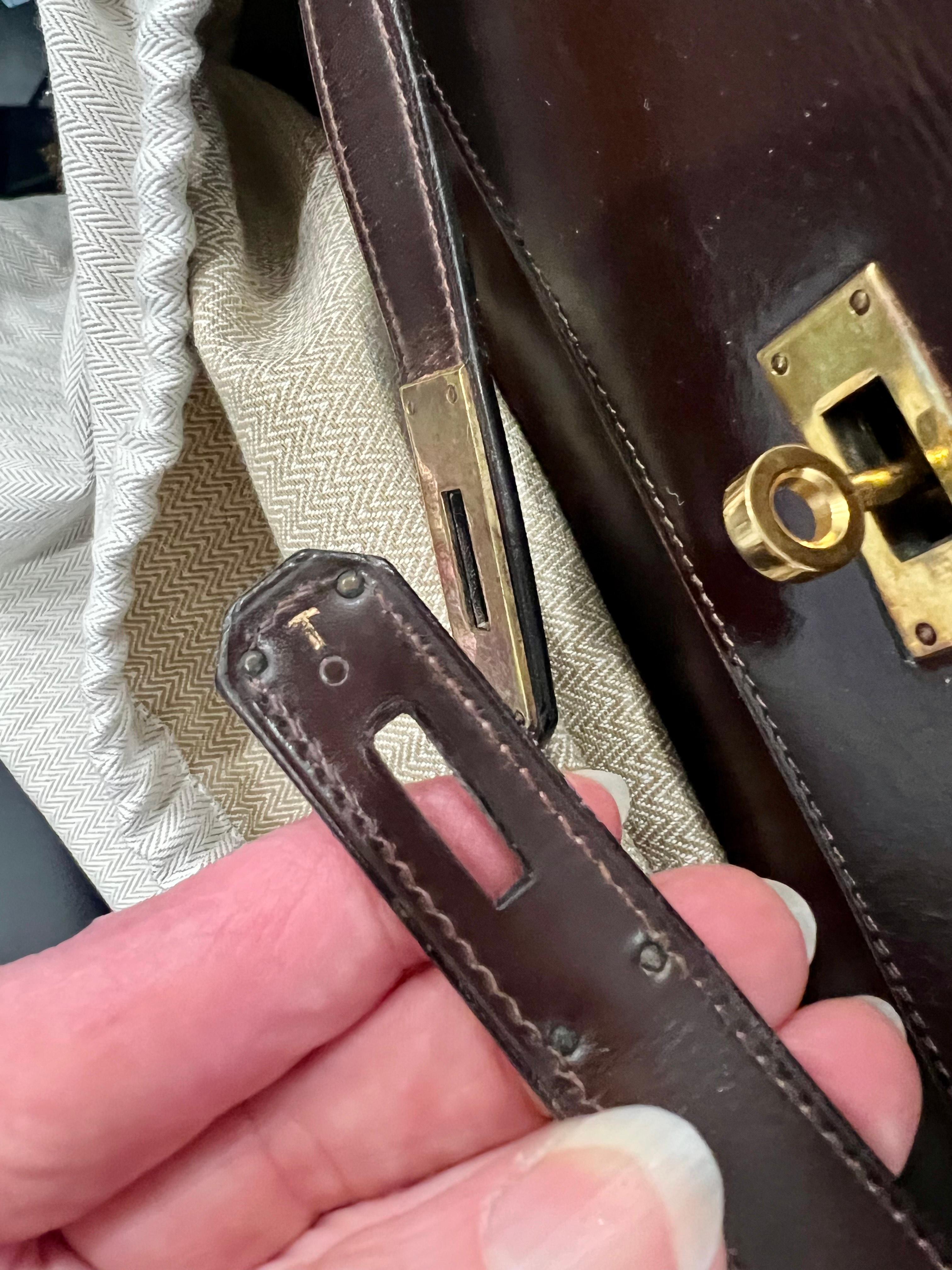 HERMÈS Vintage Brown Box Cuir Kelly 28 Handbag Circa Vintage 1964 4