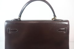 HERMÈS Vintage Brown Box Leather Kelly 28 Handbag Circa 1964