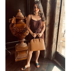 Hermès Vintage Caramel Clemence Bolide 35 Satchel