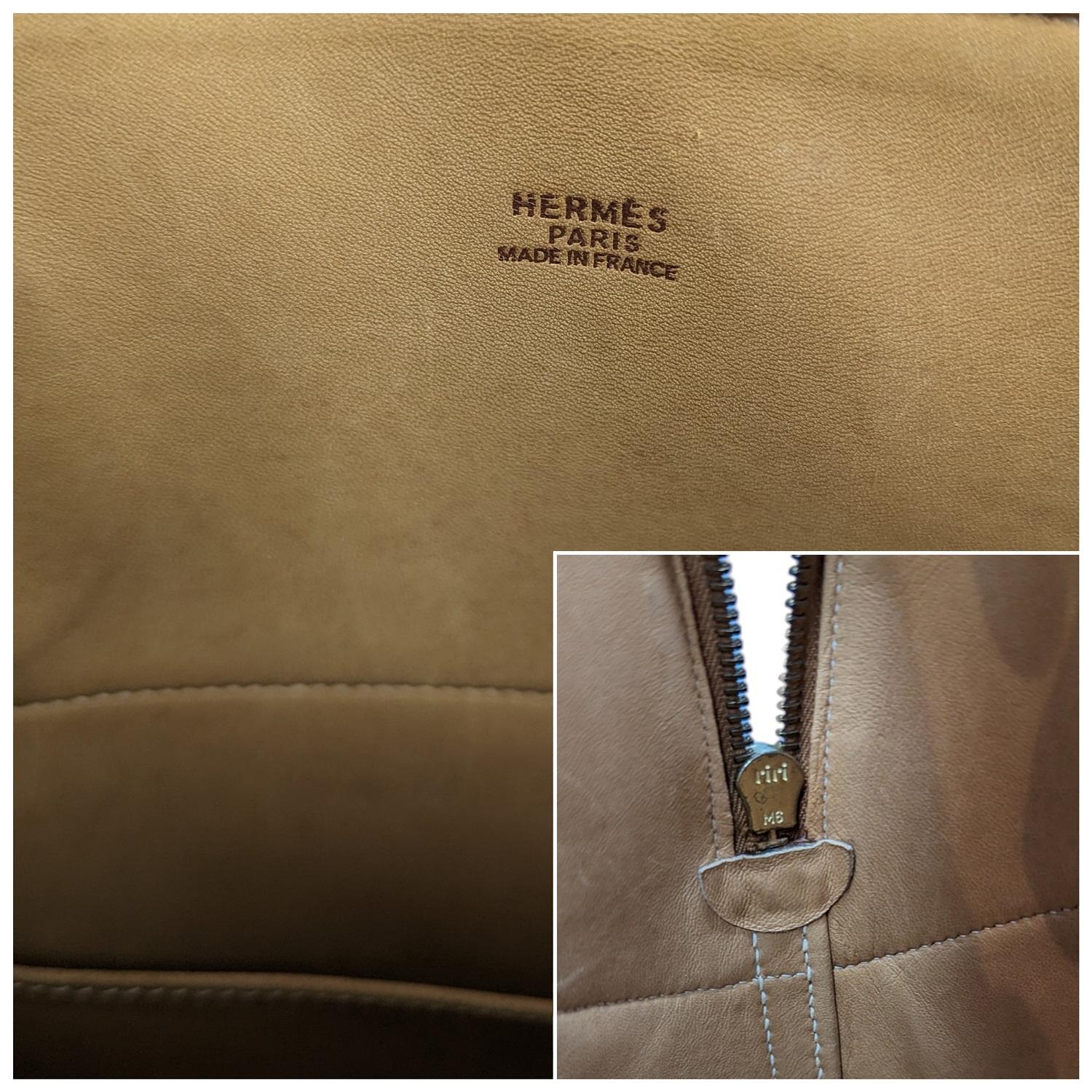 Hermès Vintage Karamell Clemence Bolide 35 Schulranzen im Angebot 3