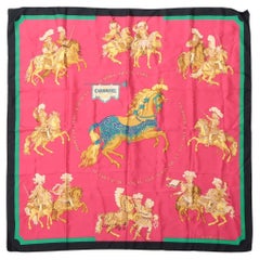 Hermès Vintage Carré 90 Carousel Scarf Silk Red