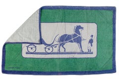 Hermes Vintage Carriage Blue Beach Towel