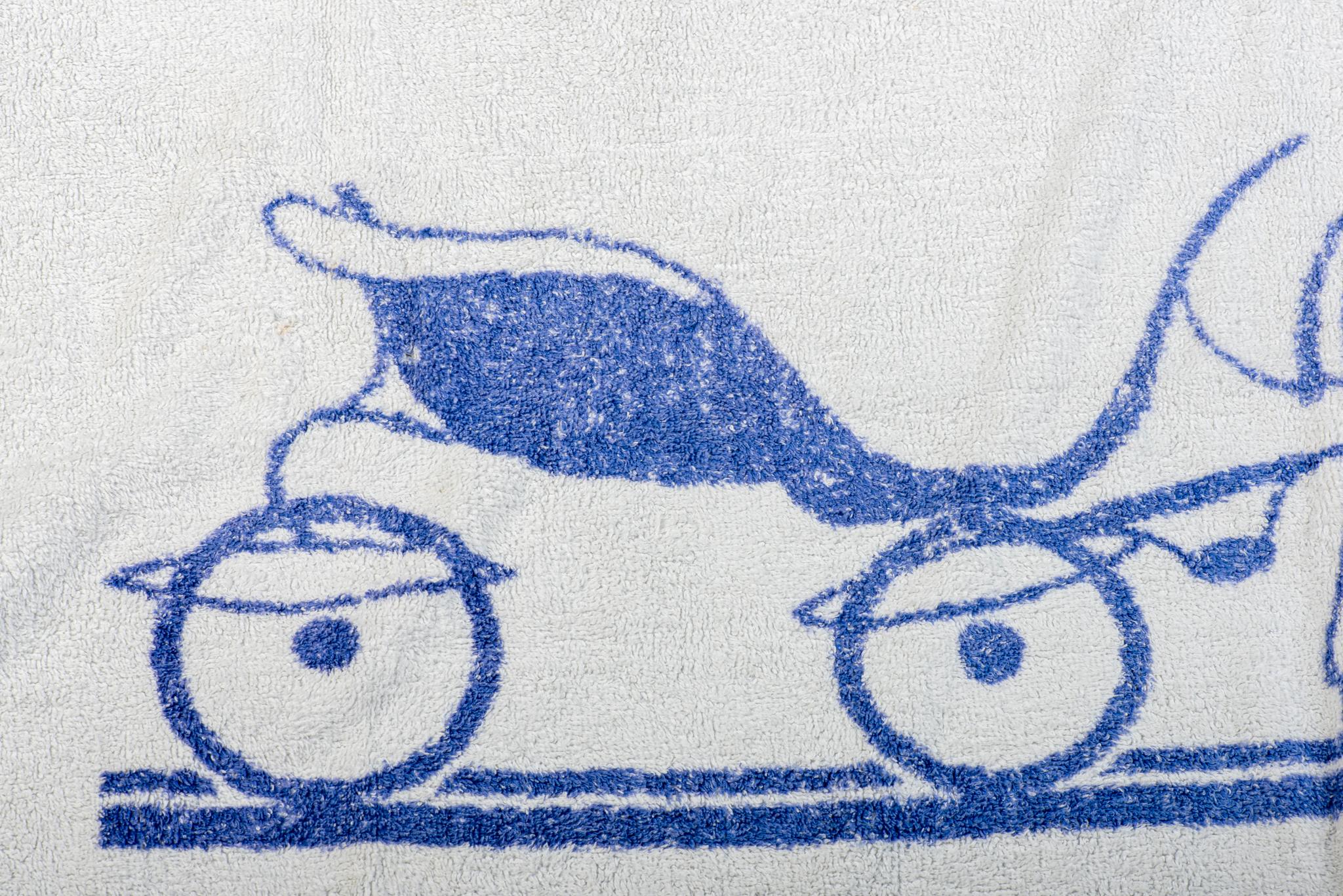 Serviette de plage Hermès vintage Carriage bleue Pour femmes en vente