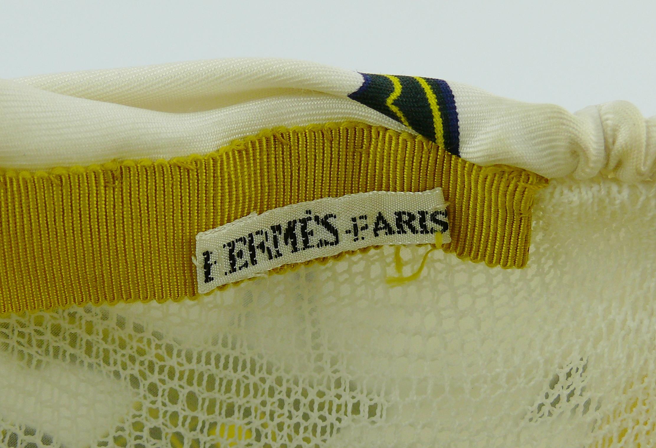 Hermes Vintage Carriages Silk Turban Hat  6