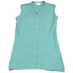 Hermes Vintage Cashmere Green Vest. Large size