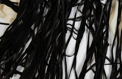 Hermès Vintage Cashmere Leather Fringe Black Shawl