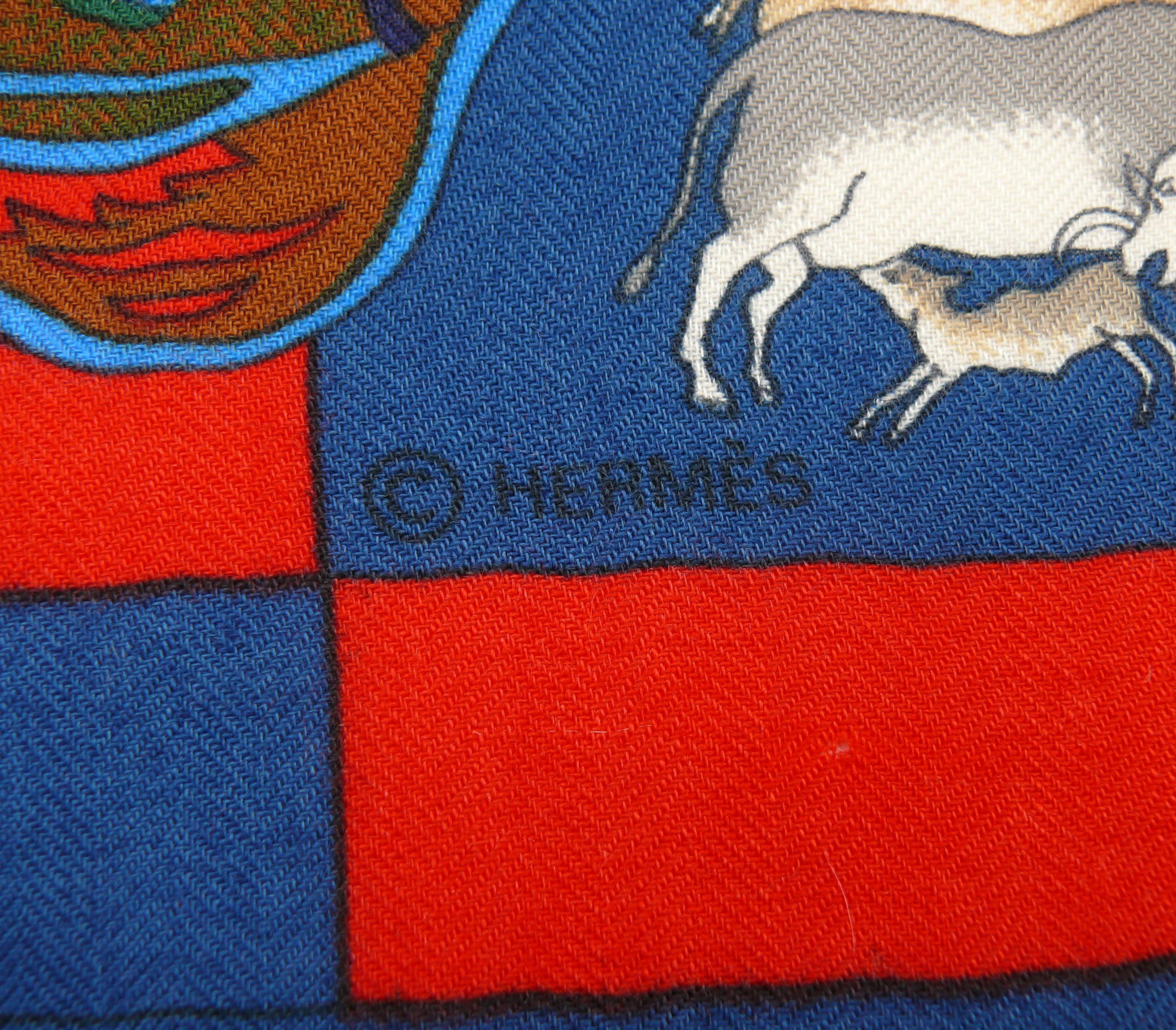 Hermes Vintage Cashmere & Silk Fantaisies Indiennes GM Shawl by Loic Dubigeon For Sale 1