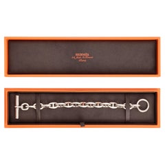 Hermès Vintage Chaine d'Ancre MM Bracelet in Sterling Silver w/ Box