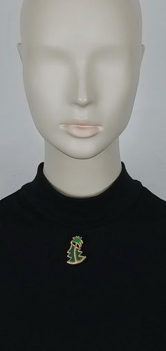HERMES Vintage Christmas Tree & Palm Pin Brooch, Limited Edition Noël 1997