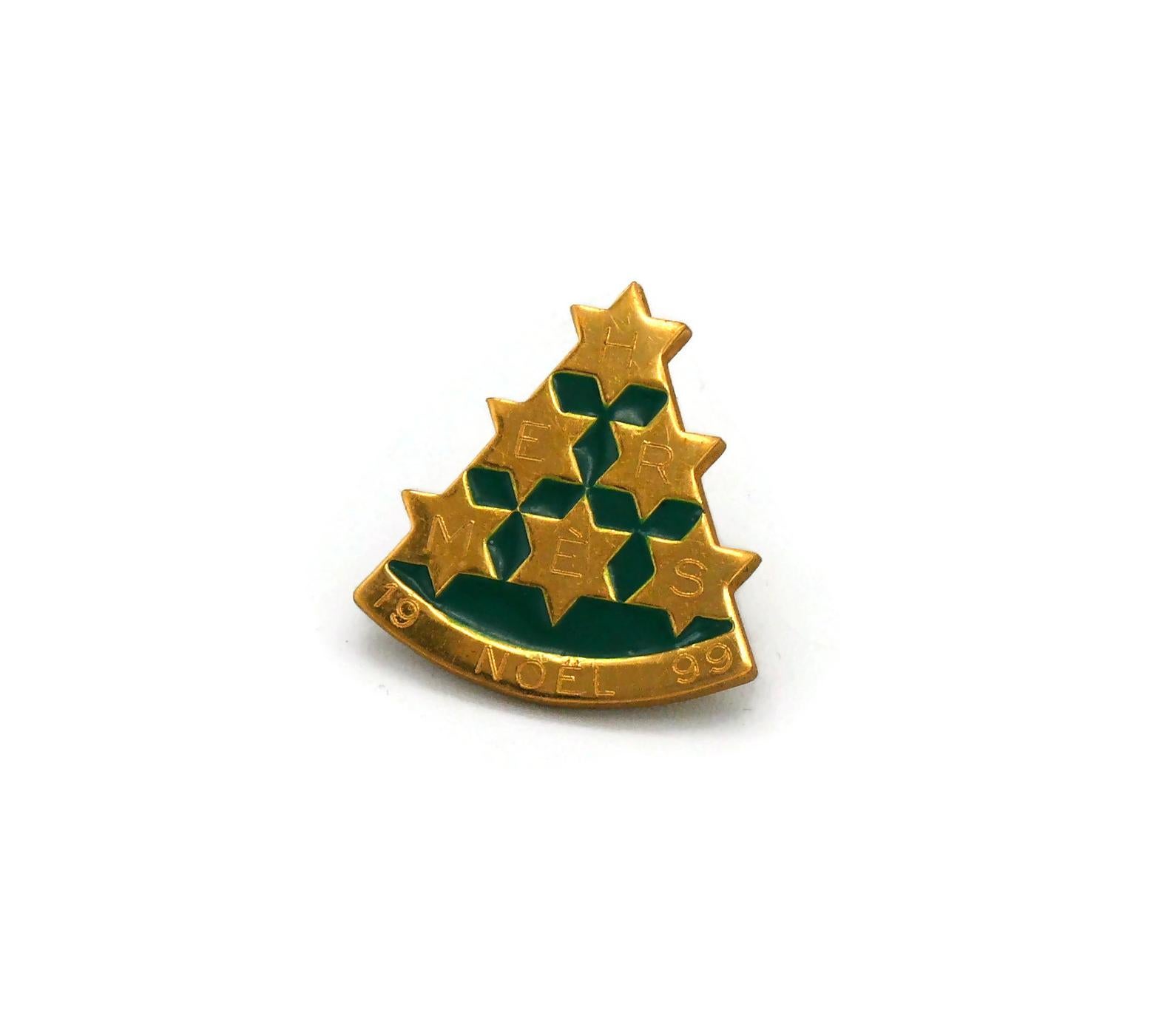 HERMES Vintage Christmas Tree Pin Brooch, Limited Edition Noël 1999 In Good Condition In Nice, FR