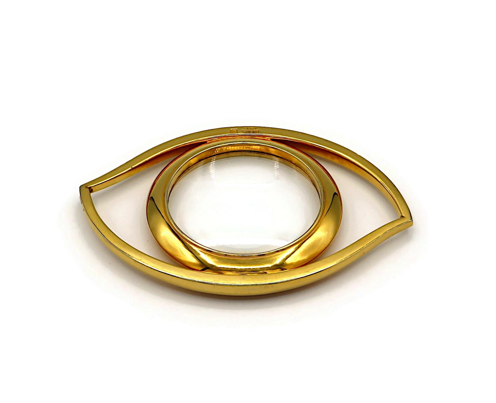 HERMES Vintage Oeil de Cléopâtre Verre loupe de bureau Presse-papier 6