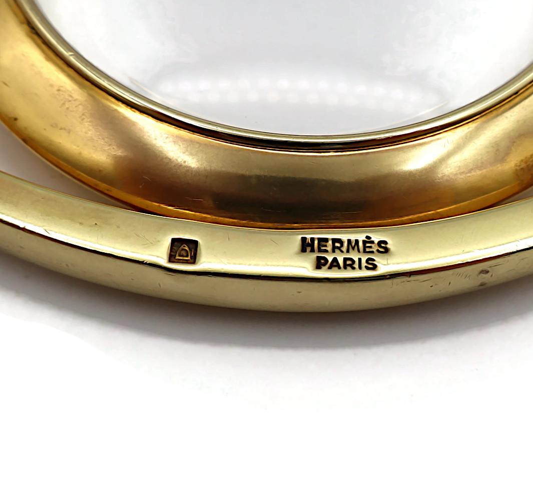 HERMES Vintage Oeil de Cléopâtre Verre loupe de bureau Presse-papier 5