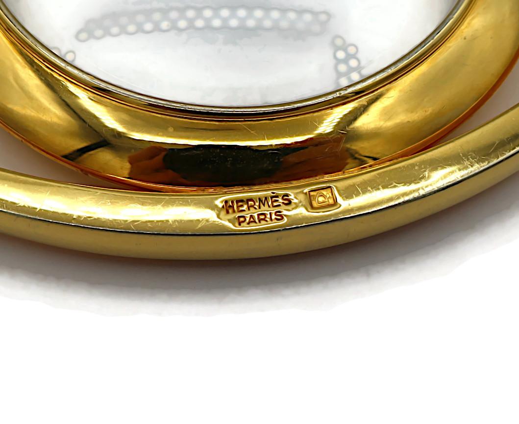 HERMES Vintage Oeil de Cléopâtre Verre loupe de bureau Presse-papier 8