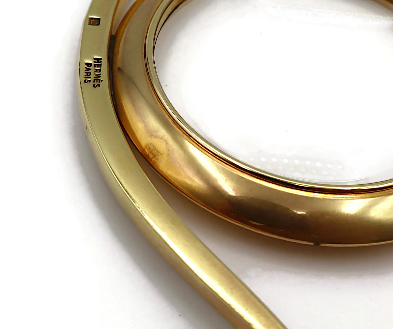 HERMES Vintage Oeil de Cléopâtre Verre loupe de bureau Presse-papier 6