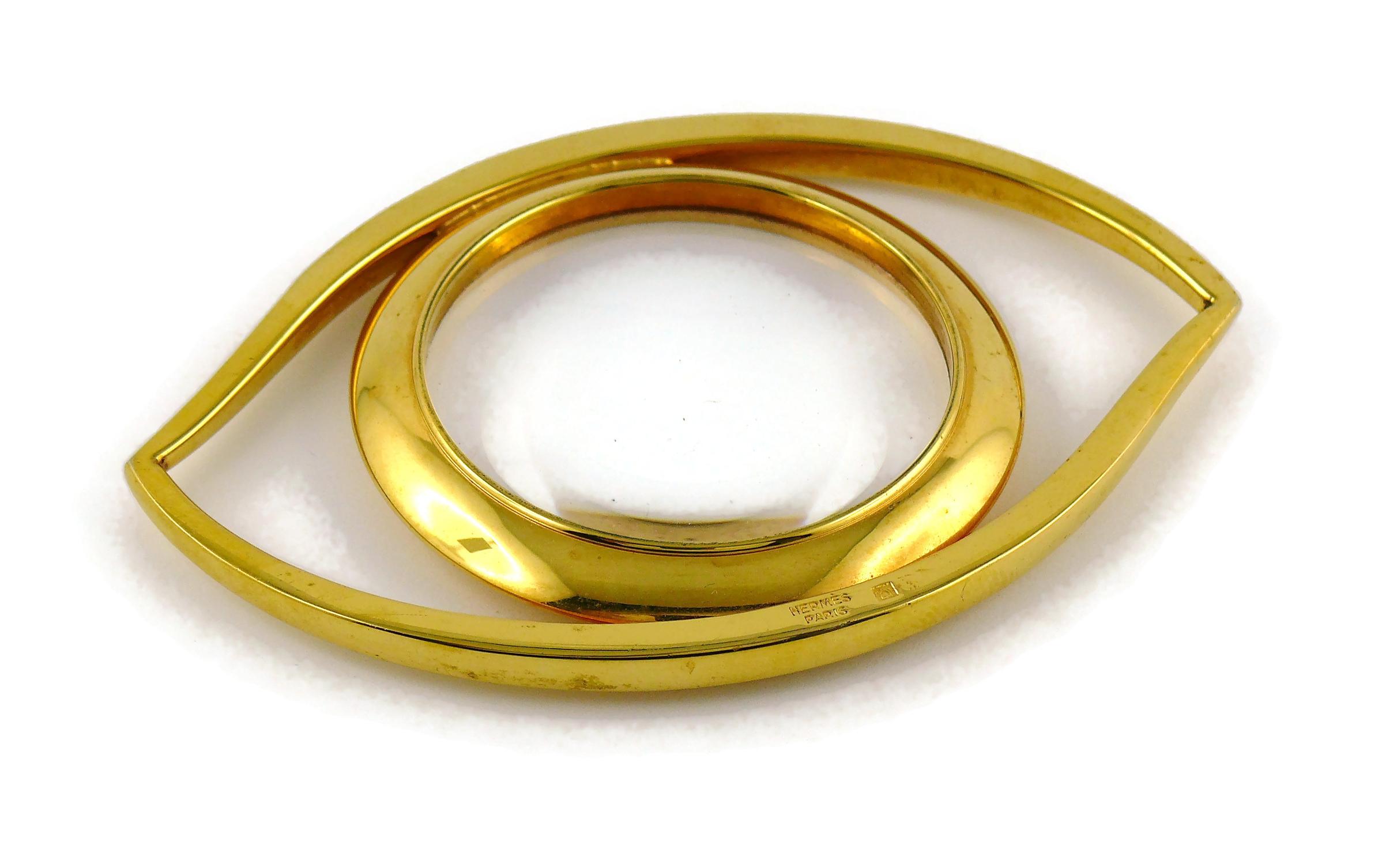 Hermes Vintage Cleopatra Eye Desk Magnifying Glass Paperweight In Good Condition In Nice, FR