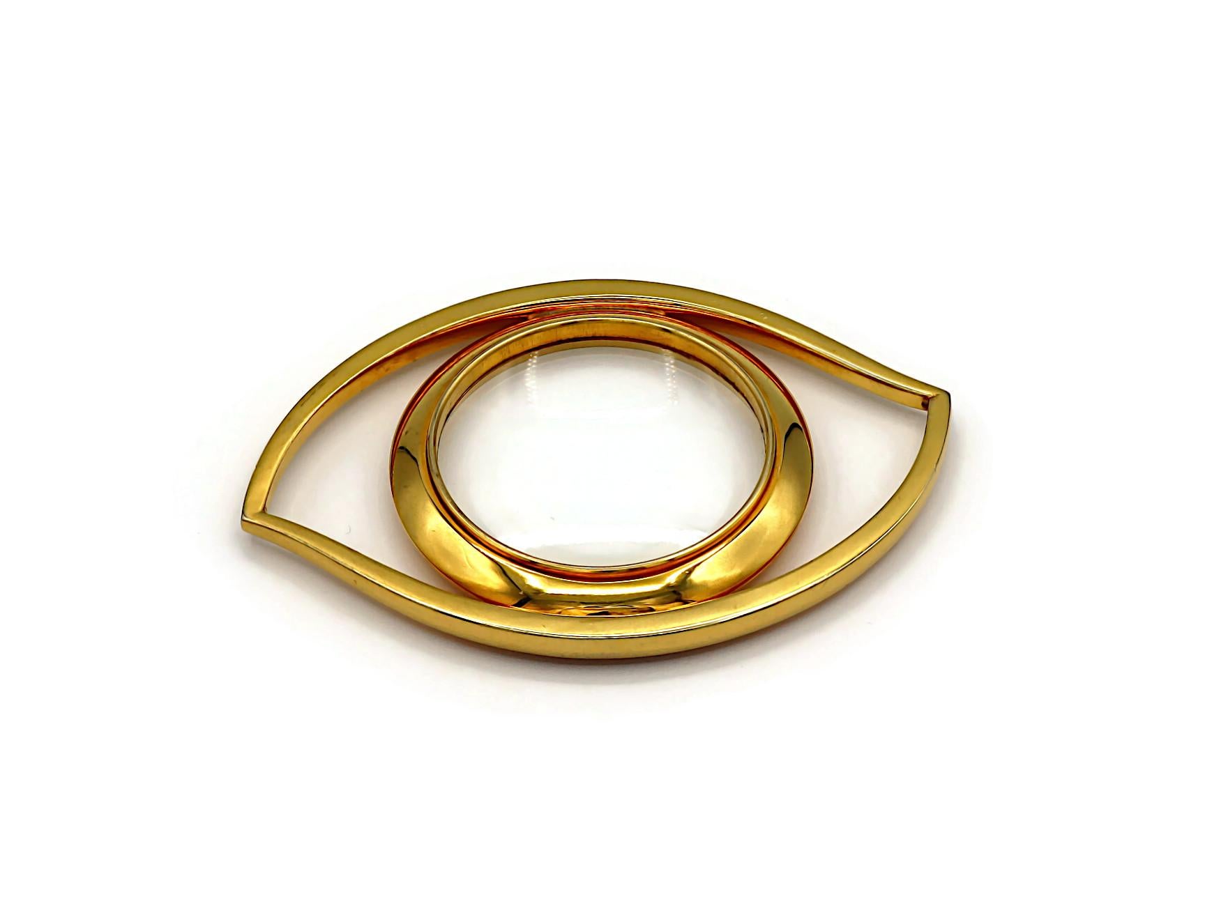 HERMES Vintage Oeil de Cléopâtre Verre loupe de bureau Presse-papier 1