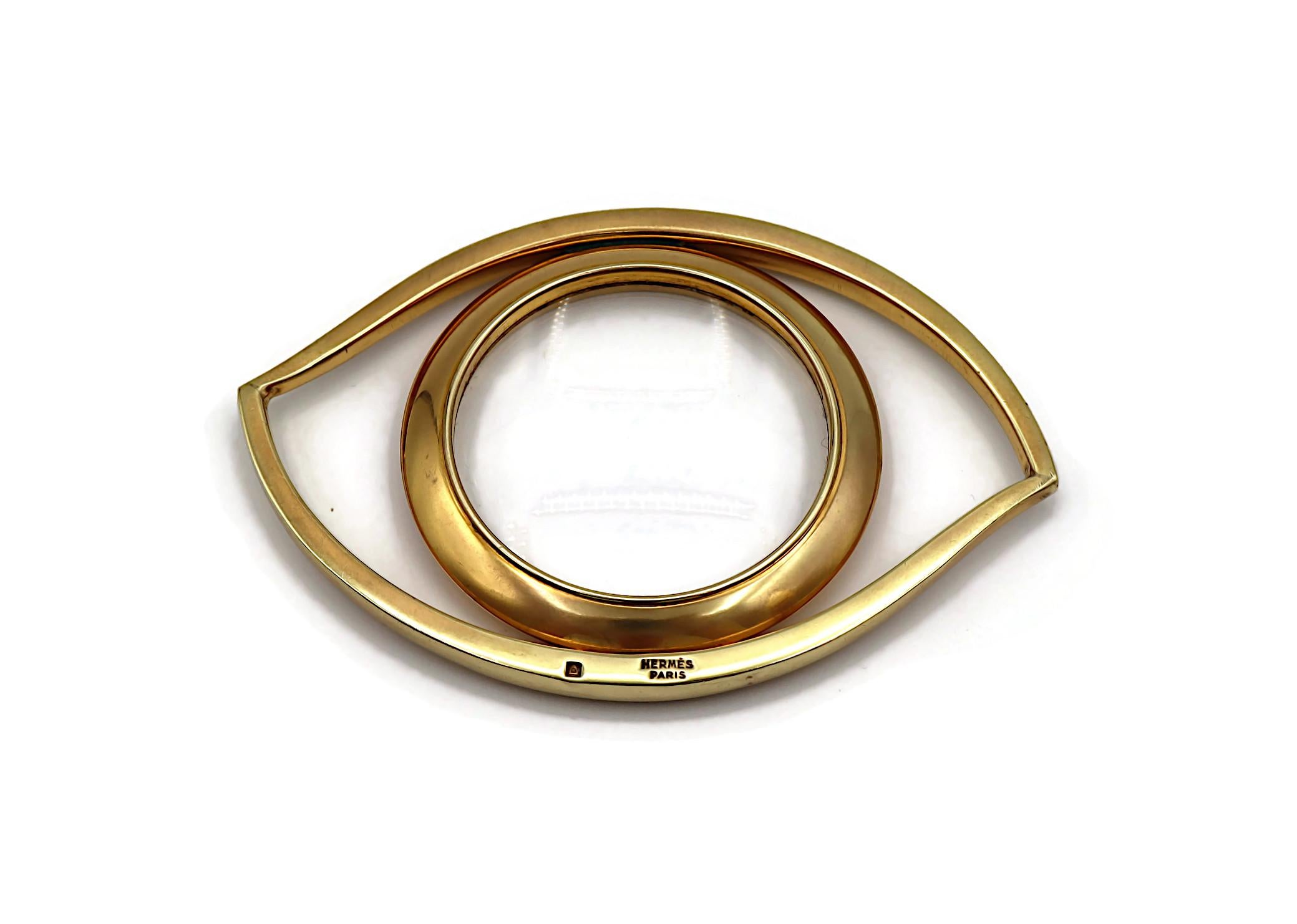  HERMES Vintage Oeil de Cléopâtre Verre loupe de bureau Presse-papier Unisexe 