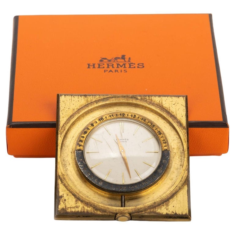 Hermès Vintage Clock With Box For Sale at 1stDibs