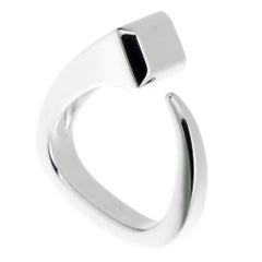 Hermes Vintage Clou De Forge 18k White Gold Ring