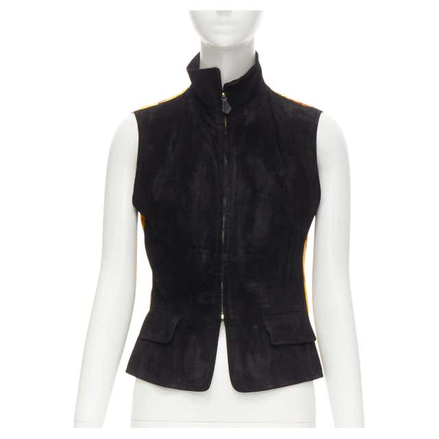 GIVENCHY black wool silk trim high low hem minimal classic jacket FR38 ...