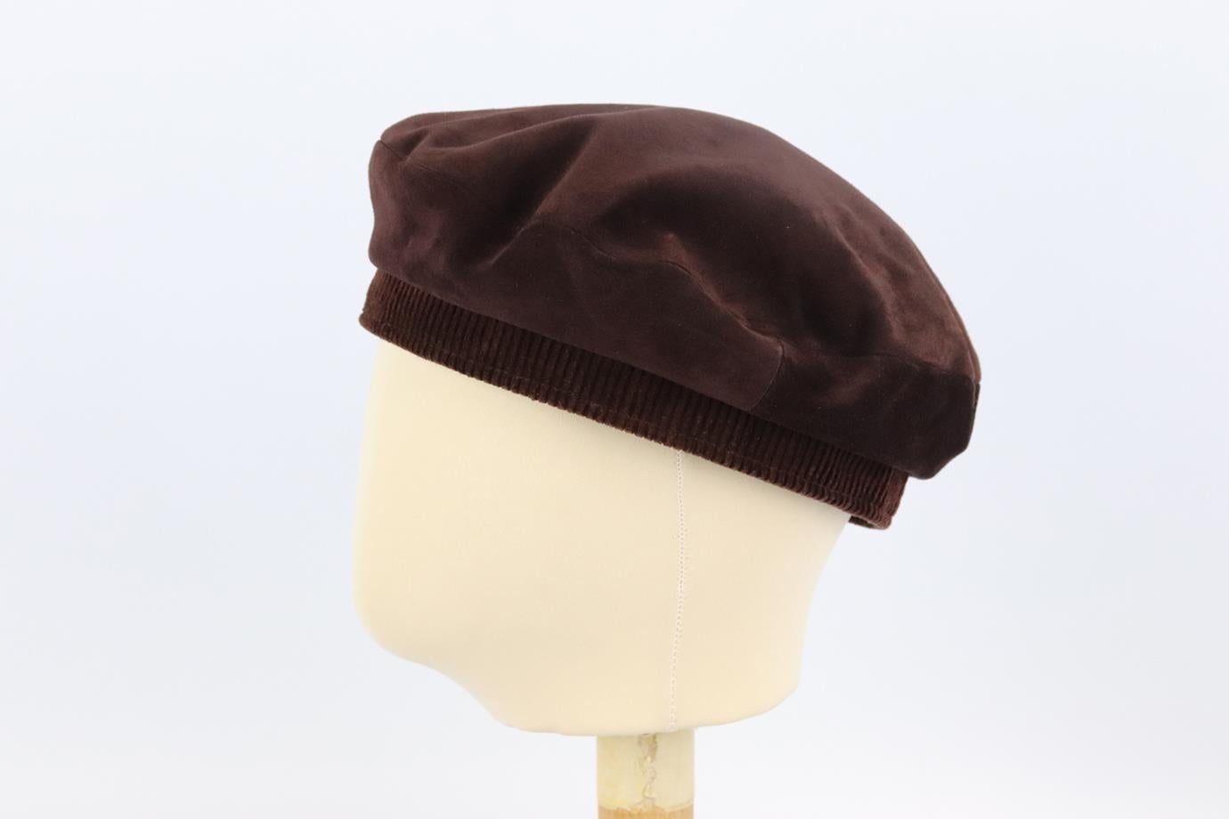 leather trim beret