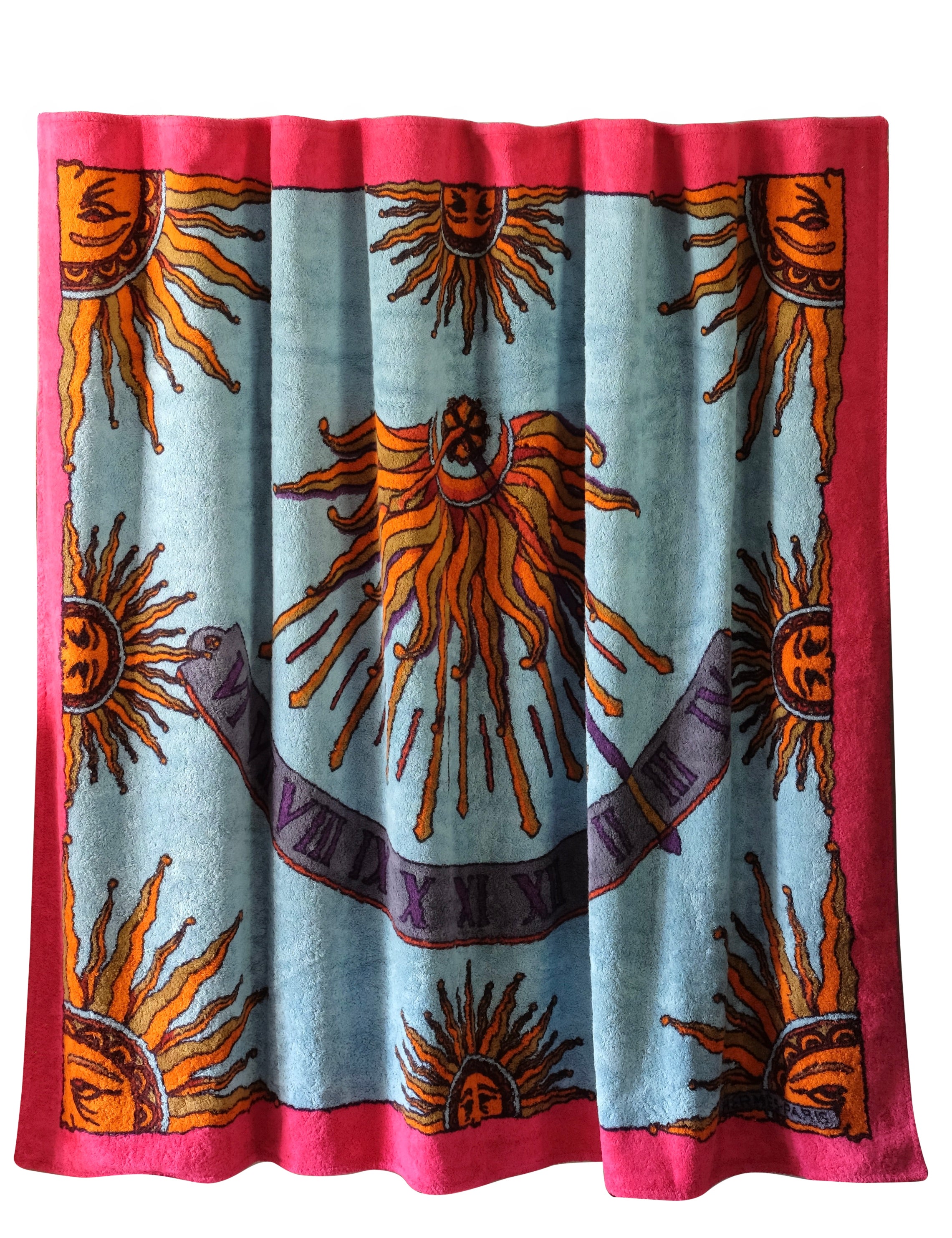 HERMÈS – Vintage-Strandtuch aus Baumwolle, 180 x 150 cm, Unisex, Frankreich, ca. 1990er Jahre