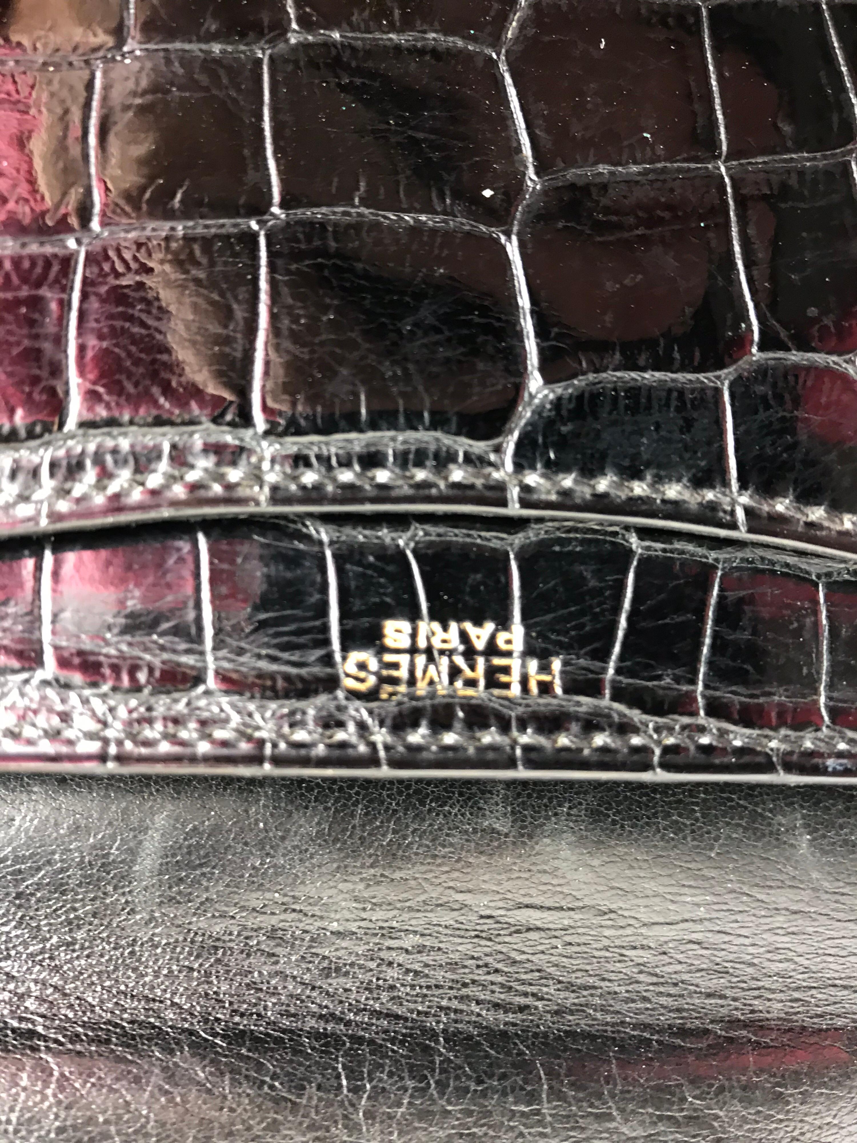 Hermès vintage Crocodile Sac Ring bag In Fair Condition In Austin, TX
