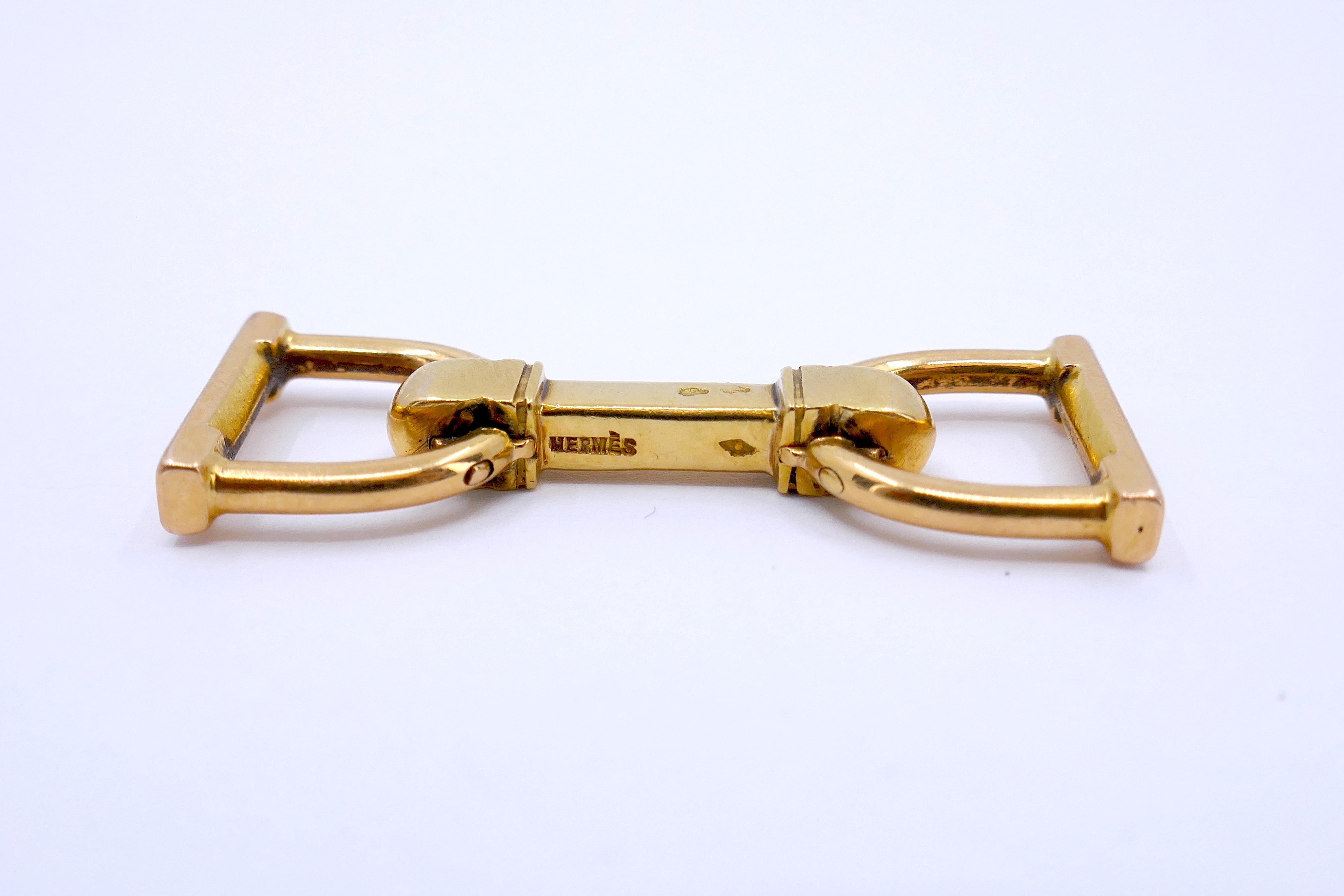 Hermès Vintage Cufflinks Equestrian Motif 18k Gold For Sale 3