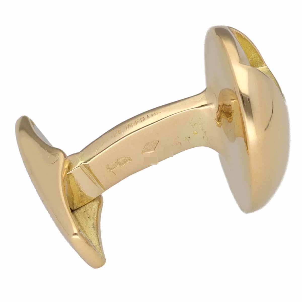 De los hombres HERMES Gemelos Vintage PARIPA Oro Amarillo 18K en venta