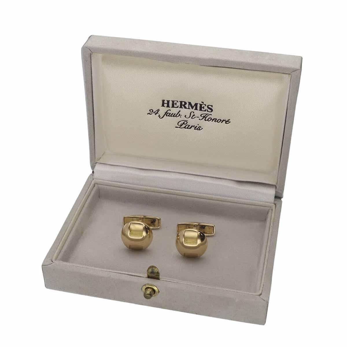 HERMES Gemelos Vintage PARIPA Oro Amarillo 18K en venta 3