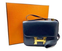 Hermes Vintage Dark Navy Constance 23 Gold H Handtasche