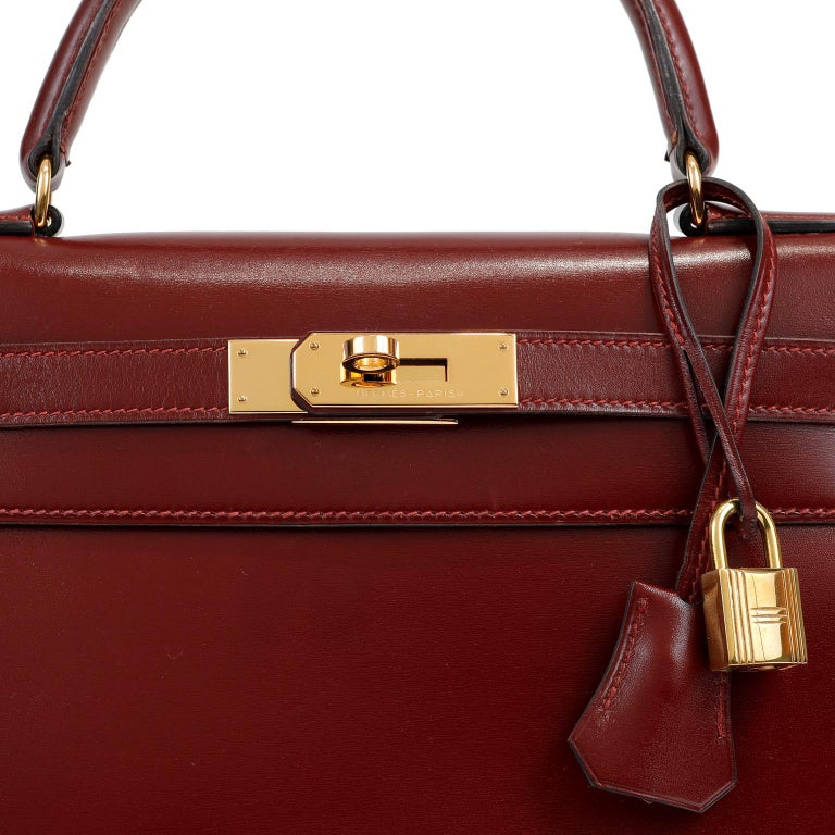 Hermès Hermes Red Box Calf Kelly 32 Leather Pony-style calfskin