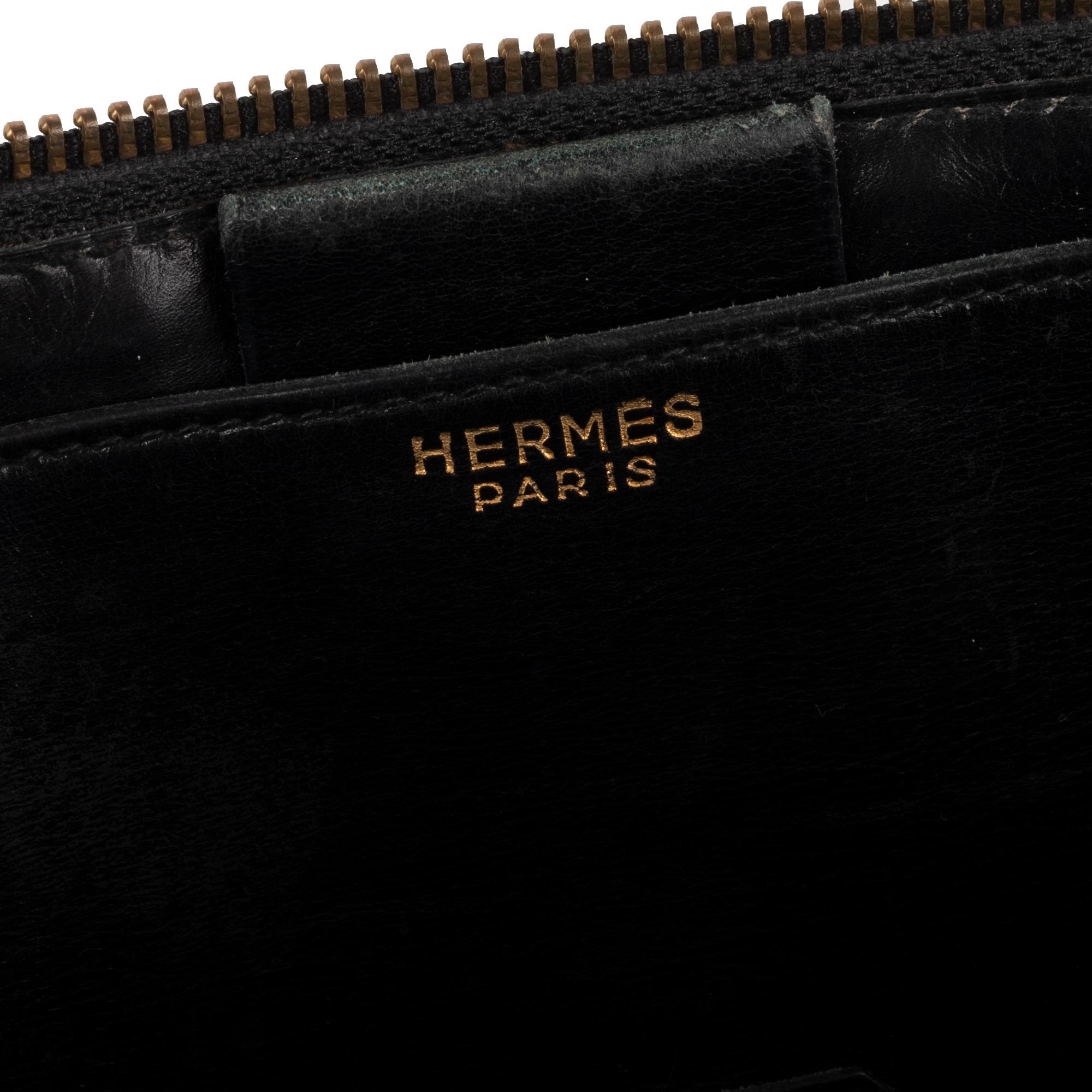 Hermès vintage Document Holder in black calfskin ! In Good Condition In Paris, IDF