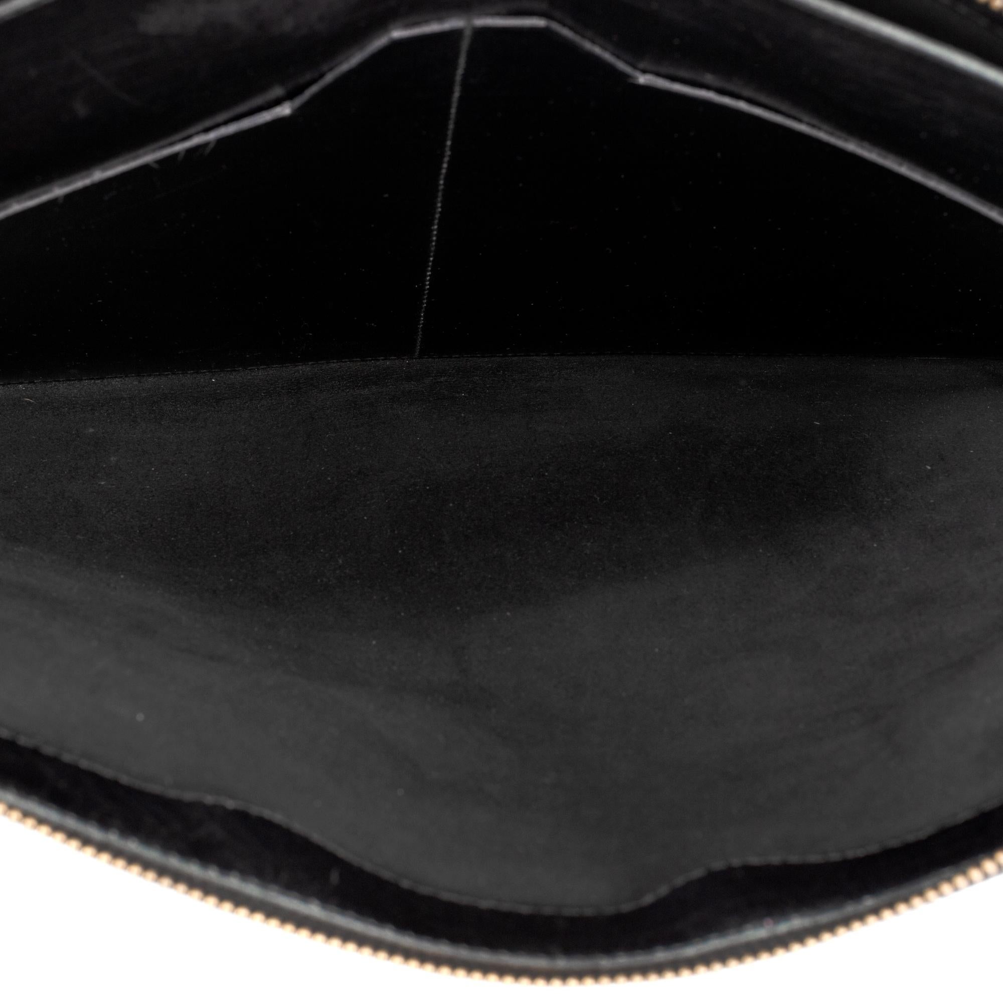 Women's or Men's Hermès vintage Document Holder in black calfskin !