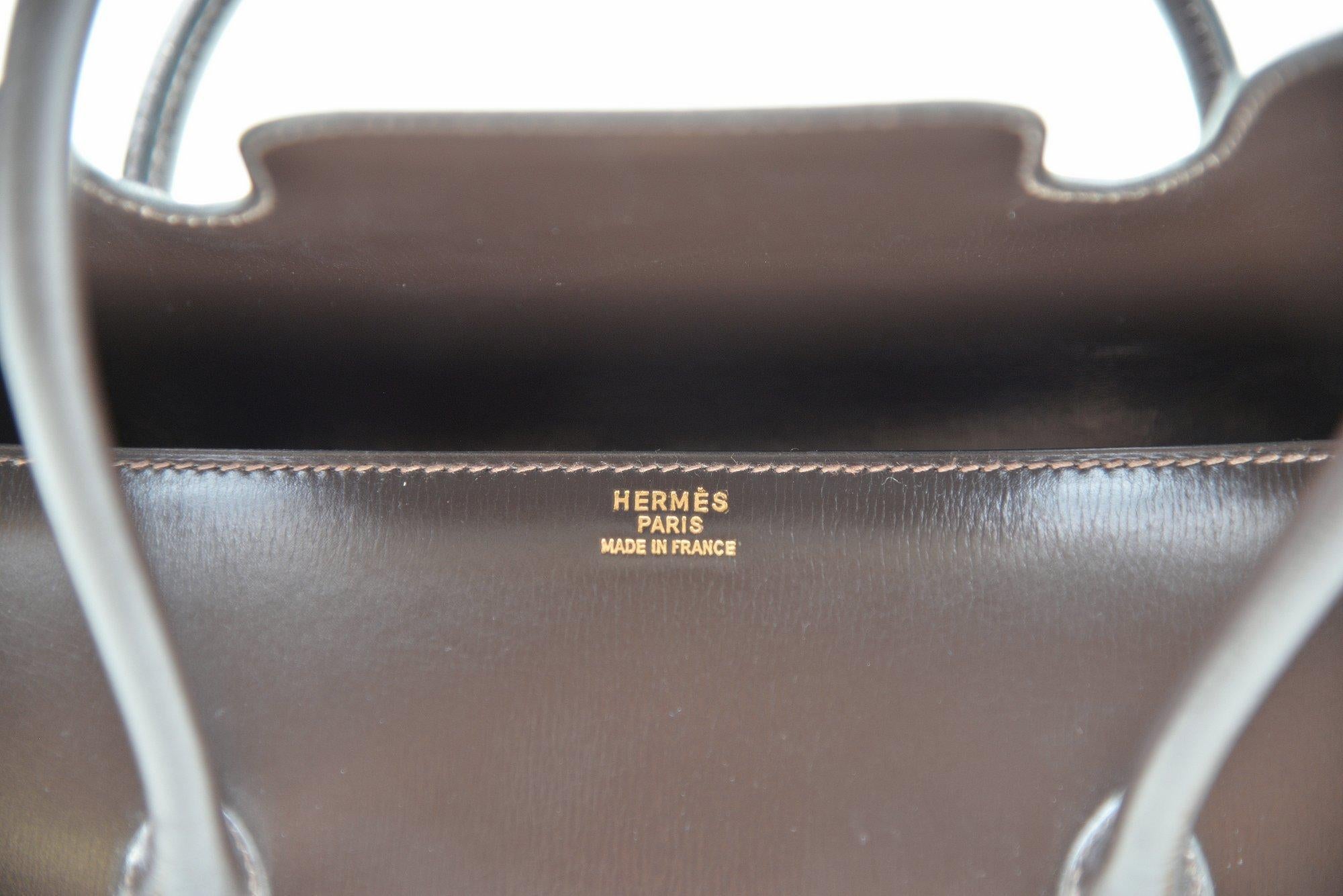 Women's Hermes Vintage Drag Bag Brown Box Leather 
