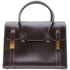 Hermes Vintage Drag Bag Brown Box Leder