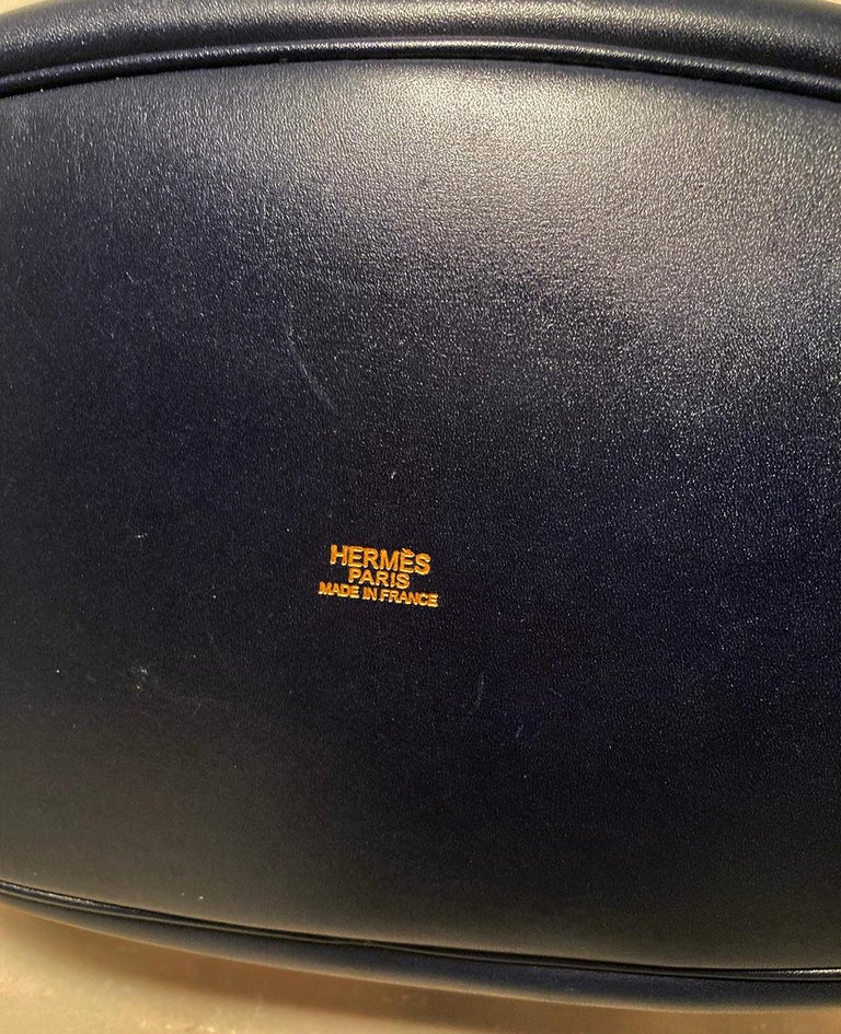 Hermes Vintage Drawstring Bucket Bag Hand Painted For Sale at 1stDibs